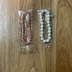 Pink stone bracelet and Marble stone bracelet